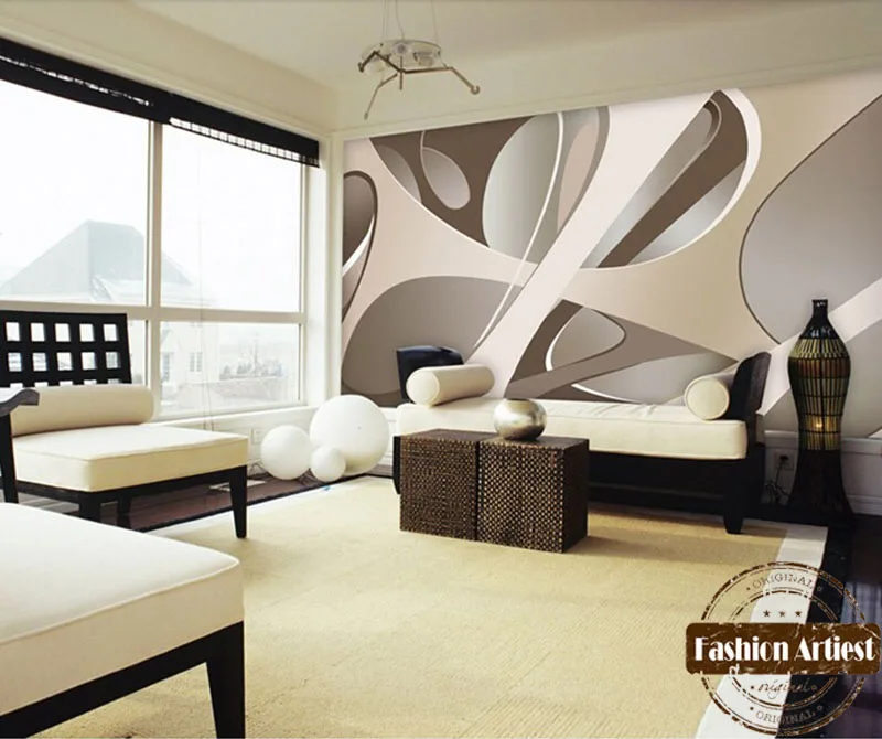 

Современные Настенные 3D-обои на заказ, минималистичные Абстрактные Художественные линии, с изображением космоса, телевизора, дивана, спаль...