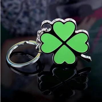 

Delicate four leaf clover love lovers gift keychain lucky grass logo