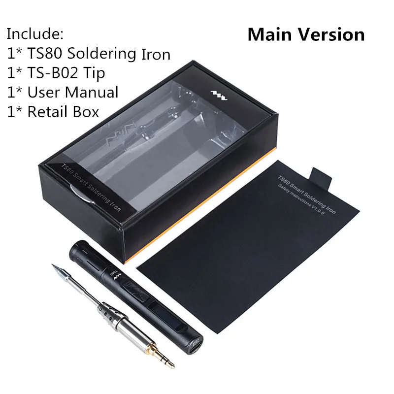 Мини TS80 цифровая паяльная станция QC3.0 USB Type C OLED программируемый интерфейс STM32 чип