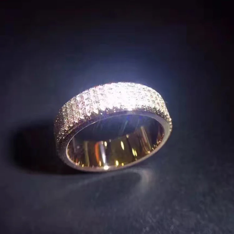 Лазерное 1.1CT круглое ограненное сертифицированное кольцо с натуральным