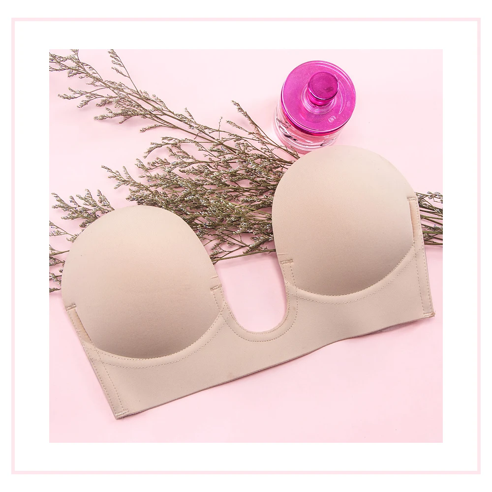 Стиль новый дамы без бретелек сексуальный бюстгальтер Пушап силиконовый