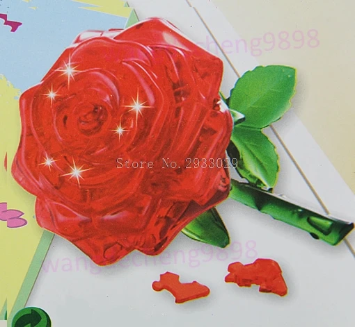 3D Crystal Puzzle Модель-пазл Роза для рукоделия IQ Игрушка Отделка Подарок Гаджет Souptoys-B116