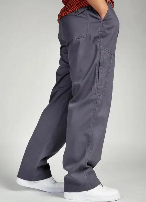 Autumn Winter Fat CASUAL PANTS Cotton Man Long pants Big Size Loose overalls Bib Overall Men Trousers 829# XL 3XL 4XL 5XL 6XL | Мужская