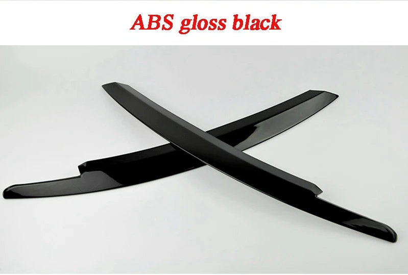 ABS gloss black Для Volkswagen PASSAT CC 2013 автомобильный передний головной светильник, лампа для бровей, налобный светильник с полосками, 2 шт., автомобильный Стайлинг - Цвет: ABS gloss black