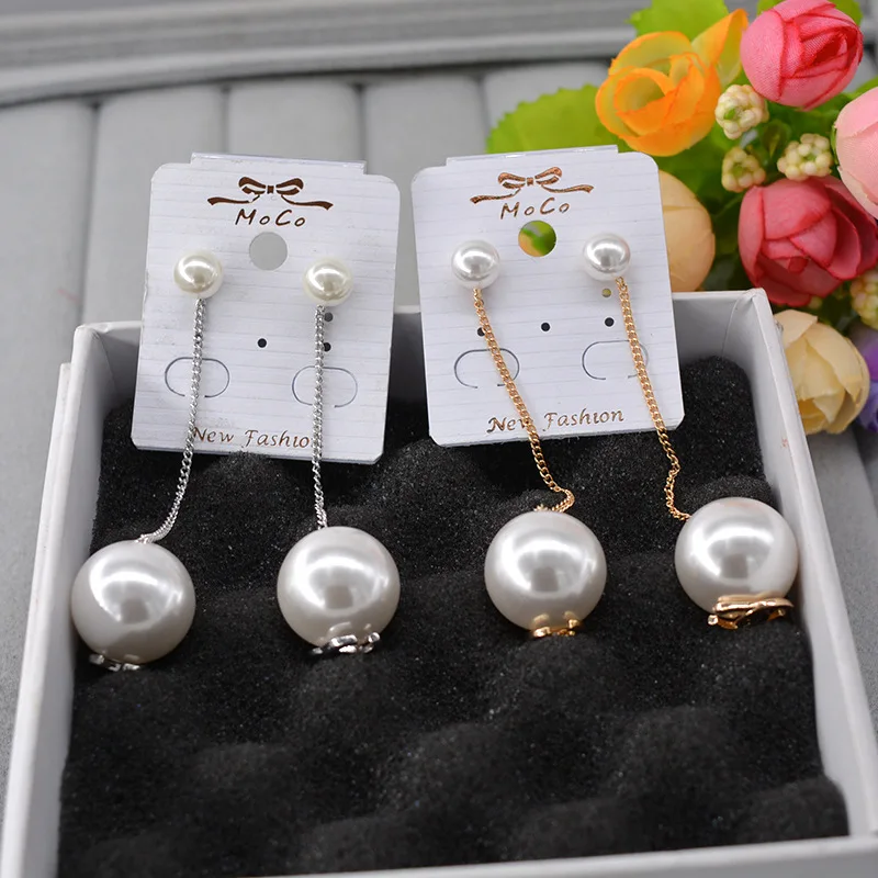 

Fashion Size pearl Long charms earrings for women