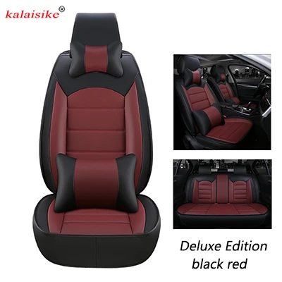 black red DE Kalaisike кожа универсальные чехлы для сидений автомобиля Citroen все модели c4 c5 c3 C6 Elysee Xsara C-Quatre Picasso Авто Стайлинг - Название цвета: black red DE