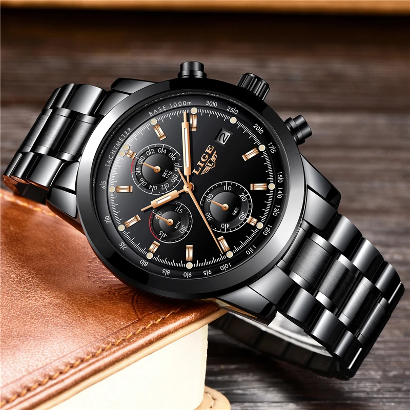 Мужские часы Relojes LIGE брендовые Роскошные Военные Спортивные Светящиеся Наручные