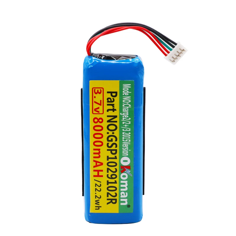 100% новый 8000mah GSP1029102R Аккумулятор для JBL Charge 2 Plus + charge 3 2015 версия P763098 батареи |