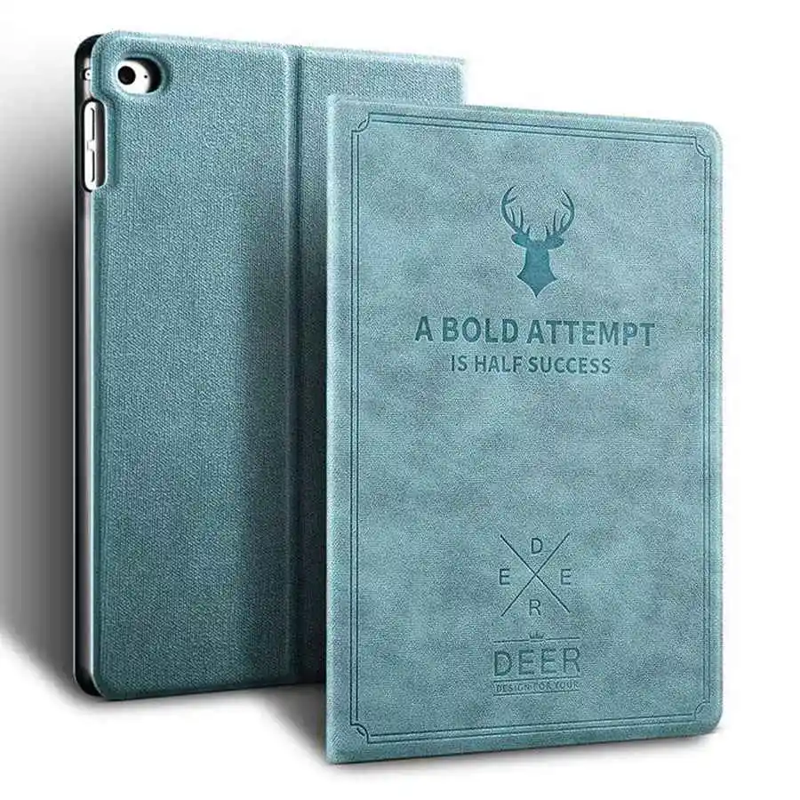 

Deer Pattern PU Leather Case for Apple iPad Air 1 2 9.7 inch Magnetic Stand PU Leather Cover For Apple iPad 5 6 Case +Pen Film