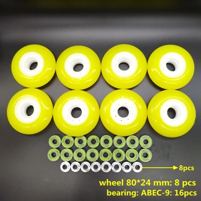 80-abec-9 Роликовые колеса Скейт колеса 80 мм 8 шт./лот 85 подшипник ABEC-9 - Цвет: 80-abec-9