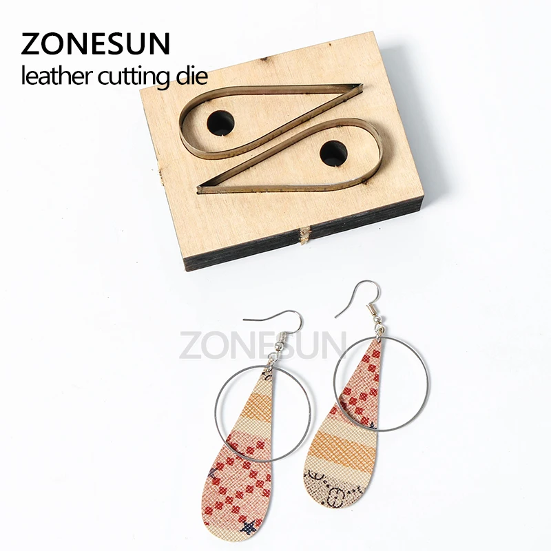 ZONESUN изготовленный на заказ инструмент для высечки кожаных серег в форме капли
