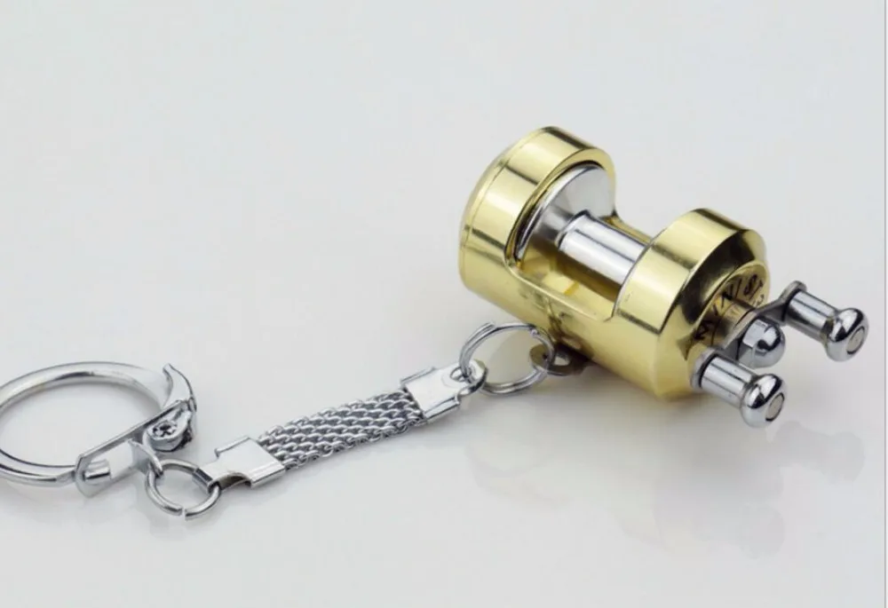 Wholesale 10pcs/lot Fishing Reel Key Chain Sports Father Day's Gifts Trolling Metal Keychain Ring Outdoor | Украшения и