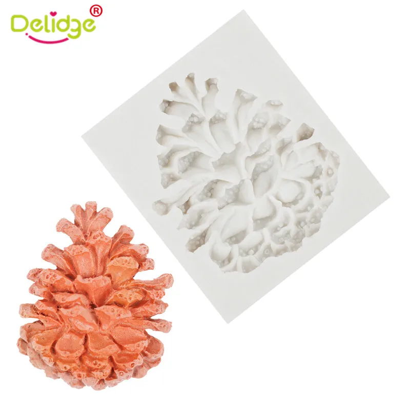 Delidge 1 шт. 3D сосновые конусы силиконовая форма для помадки выпечки инструменты