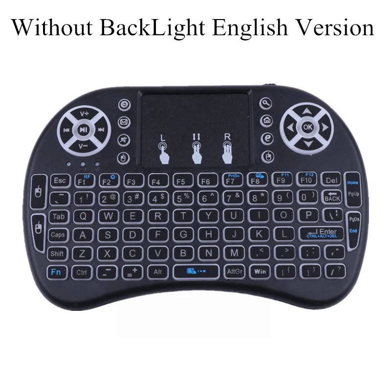 I8 english no light Mecool air mouse Клавиатура с дистанционным управлением i8 с подсветкой мини английская Сенсорная панель мини беспроводные клавиатуры для Smart android tv Box - Цвет: I8 english no light