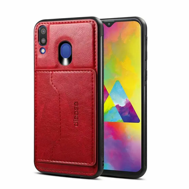 JIATEXIN ТПУ бампер чехол для Samsung Galaxy M20 PU кожаный M10 магнитный держатель с кармашком
