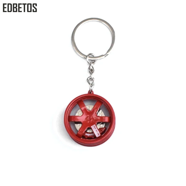KR006 6Red JDM стиль брелок для ключей колеса обода брелок с TE37 Шесть звезд дизайн с Тормозным Диском для автомобиля аксессуары авто часть автомобиля брелок для ключей - Название цвета: KR006 6Red
