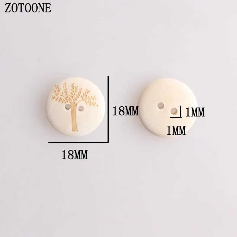 ZOTOONE 18 мм 50 100 шт Дерево Деревянные Кнопки красивый рисунок дерева декоративные 2