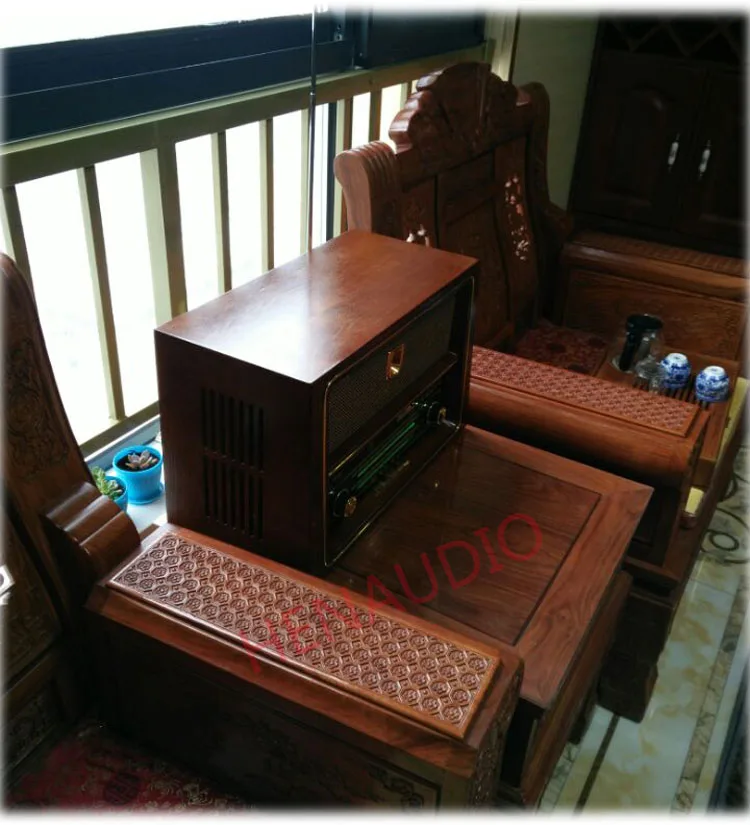 Ретро деревянный кошачий глаз вакуумная трубка 6E2/6E5 радио CD-плеер USB/SD/Bluetooth/аудио вход и выход 220 В
