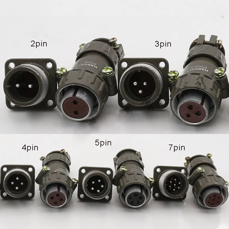 

Aviation Connector Plug Socket P20 2pin 3pin 4pin 5pin 7pin P20K4Q P20K11Q 20M Metal Connectors for Aviation Industrial Equipmen
