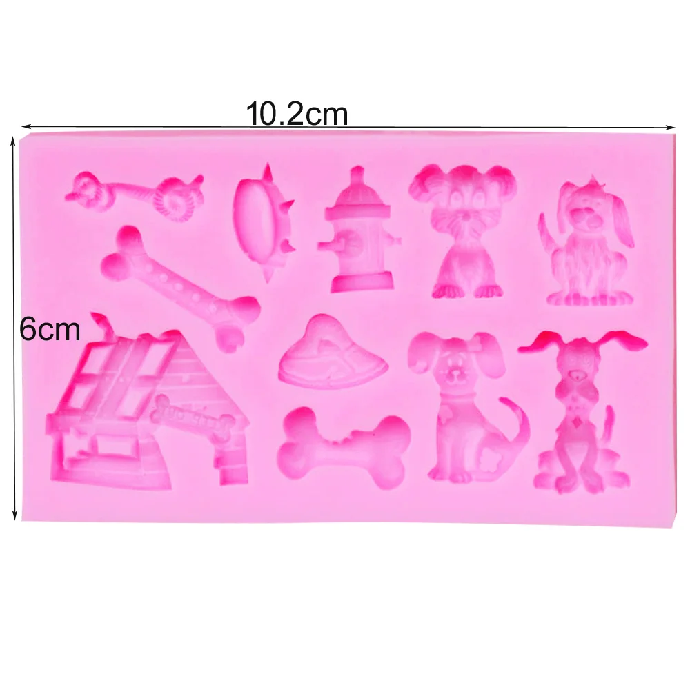 10PCS/SET M385 Cute Dog House Silicone Mold Fondant Bone Cake Decorating Tool Candy Baking Chocolate Gumpaste Mould10.2*6*1CM | Дом и сад