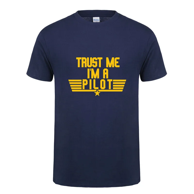 as picture Omnitee Trust Me I'm A Pilot Футболка мужская короткий рукав хлопок Самолет футболки для водителя Мужская одежда Camisetas рубашка OT-737 - Цвет: as picture