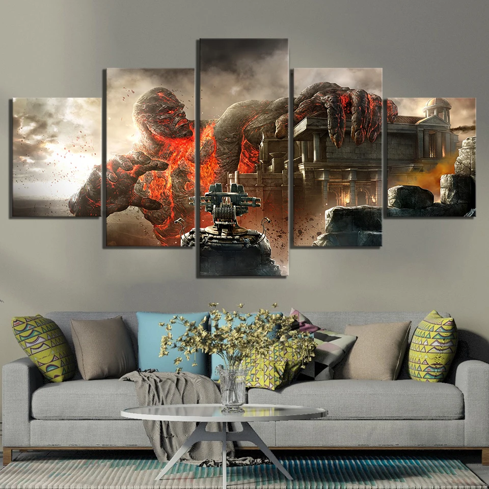 5 шт. Фантастическое искусство холст Paintins God of War III видео игра постер картинки