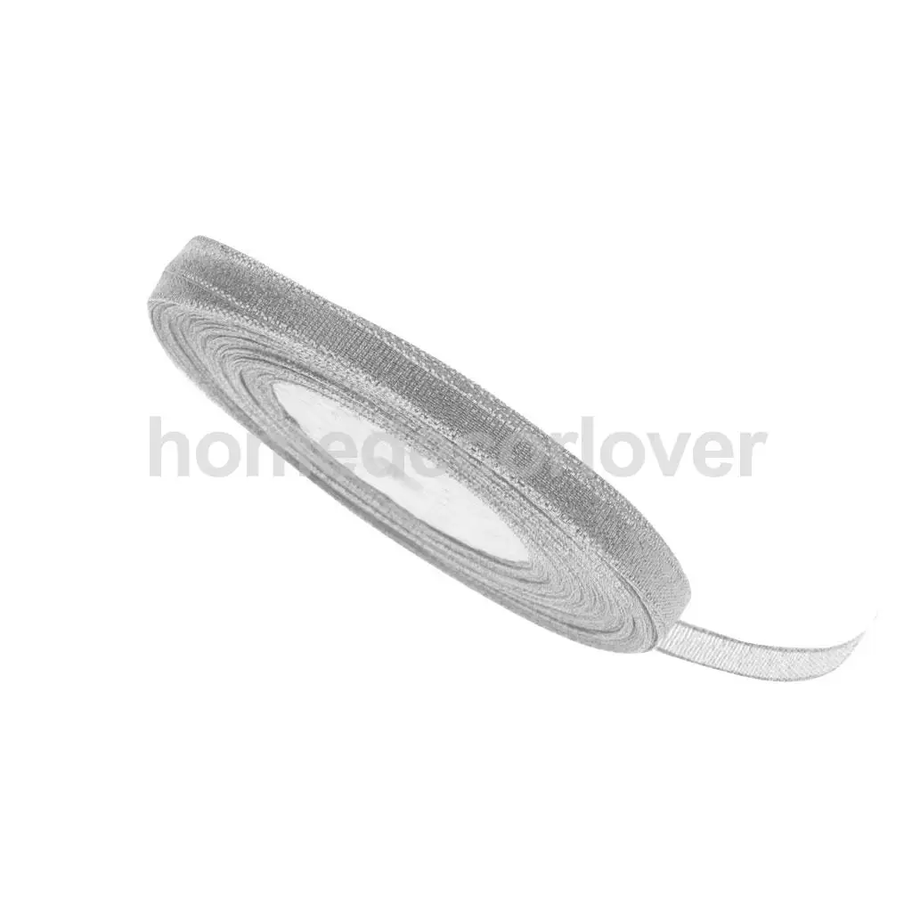 25 ярдов рулон органзы ленты ремесло Riband волос Лук Свадебный декор серебро/золото