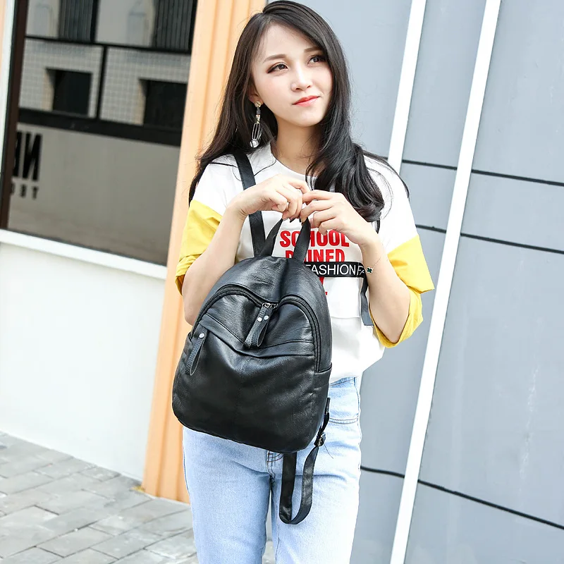 Новый женский кожаный рюкзак школьный для колледжа модная женская сумка