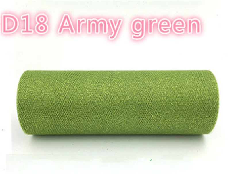 Army green 15 см 25 ярдов тени с металлическим блеском тюль рулон кружево своими руками ткань рулоны детская юбка-пачка одежда трикотажное платье Швейные аксессуары - Цвет: Army green