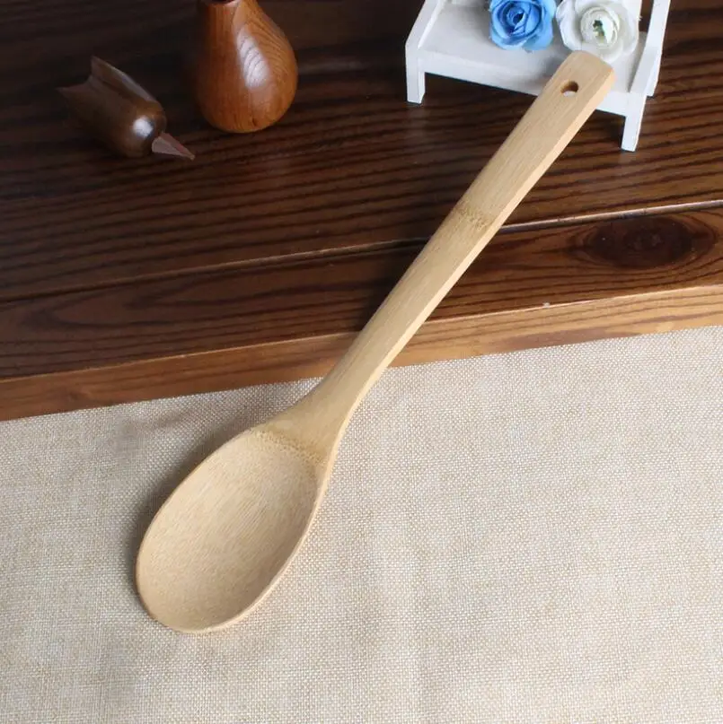 Cooking Utensils Bamboo Wood Kitchen Slotted Spatula Spoon Mixing Holder Dinner Food Rice Wok Shovels Tool LX4962 | Дом и сад