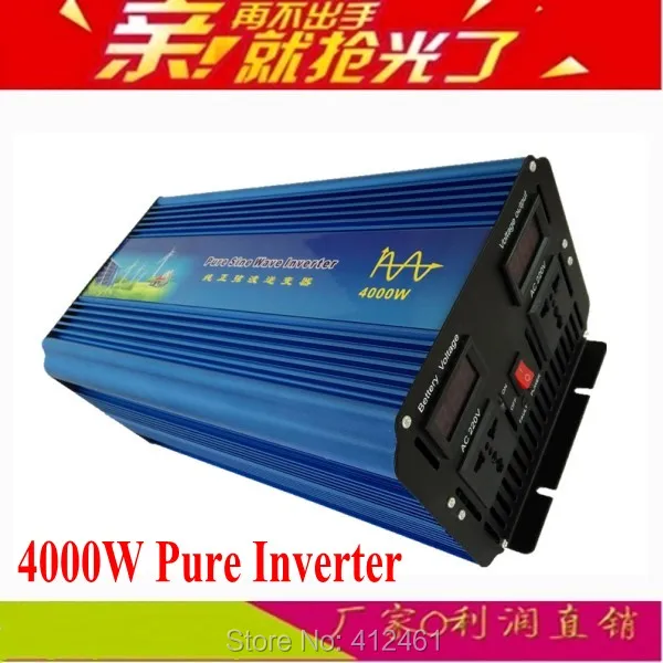

Peak power 8000w inverter pure sine wave DC 12V to AC 110V/220V~240V 50hz or 60hz pure sine wave inverter 4000W continues