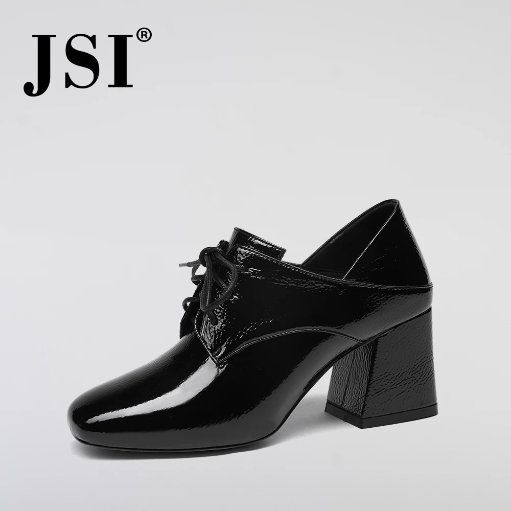 JSI/Брендовые женские туфли лодочки из лакированной кожи Новые модные на высоком