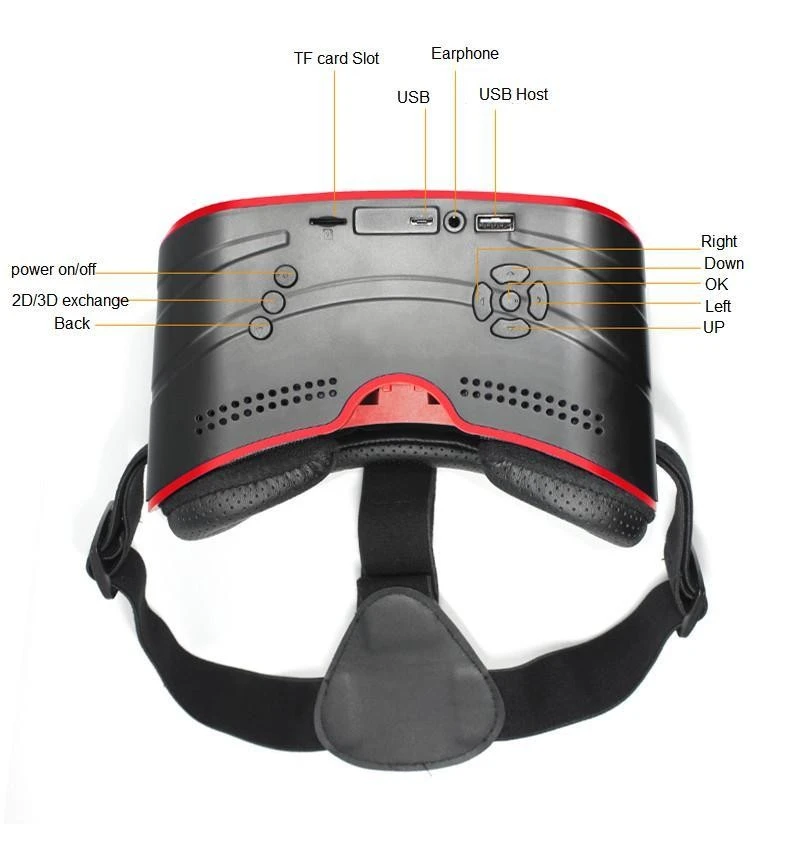 VR 3D очки виртуальной реальности Android 4 четырехъядерный процессор 1G/8G Wi Fi Bluetooth USB TF