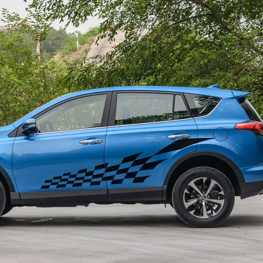 Автомобильные наклейки 2 шт. крутая гоночная боковая дверная сетка графические
