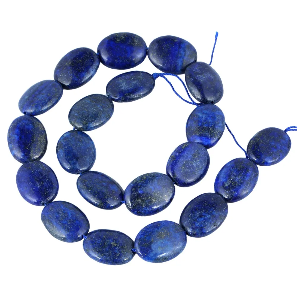 

TUMBEELLUWA Lapis Lazuli Loose Beads Oval Shape 20x15mm for Jewelry Making, 15.5 inches