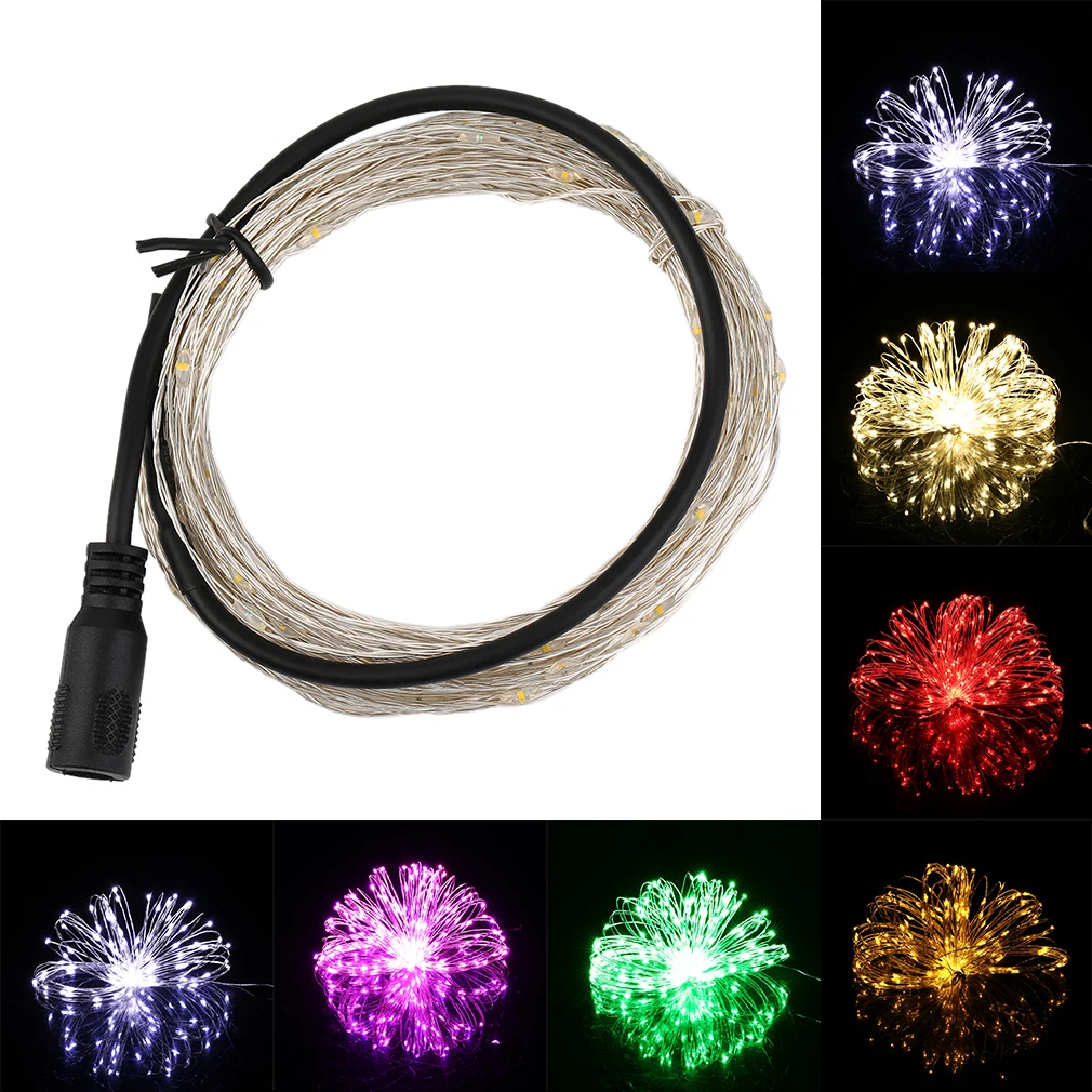 10 м/33 фута 100LED Серебряный провод электрический компонент гирлянда Фея свет 12В для