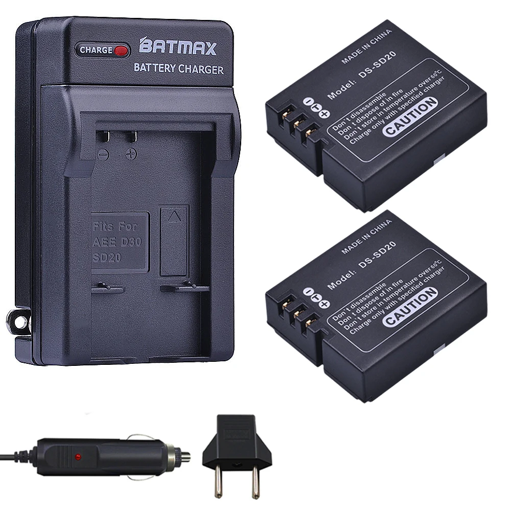 2 шт. аккумулятор + Цифровое зарядное устройство для AEE SD18 SD19 SD20 SD22 SD23 ROLLEI 3S 95287 ActionPro