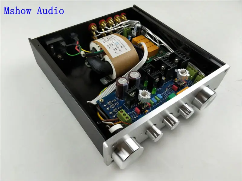 Mshow аудио hi-fi класс аудио предусилитель amp тон Регулируемый с 4 пар RCA вход источник селектор 4 способа в 1 выход