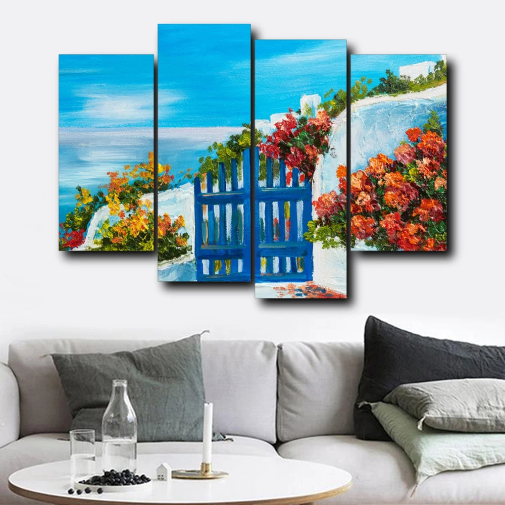 

Laeacco Canvas Painting Calligraphy Abstract Spring Garden Wall Art Posters Prints Nordic Home Living Room Decoration