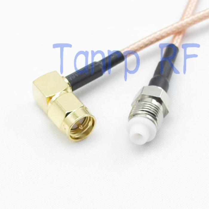 

10pcs 15CM Pigtail coaxial jumper cable RG316 cord 6inch SMA male plug right angle to FME female jack RF adapter connector