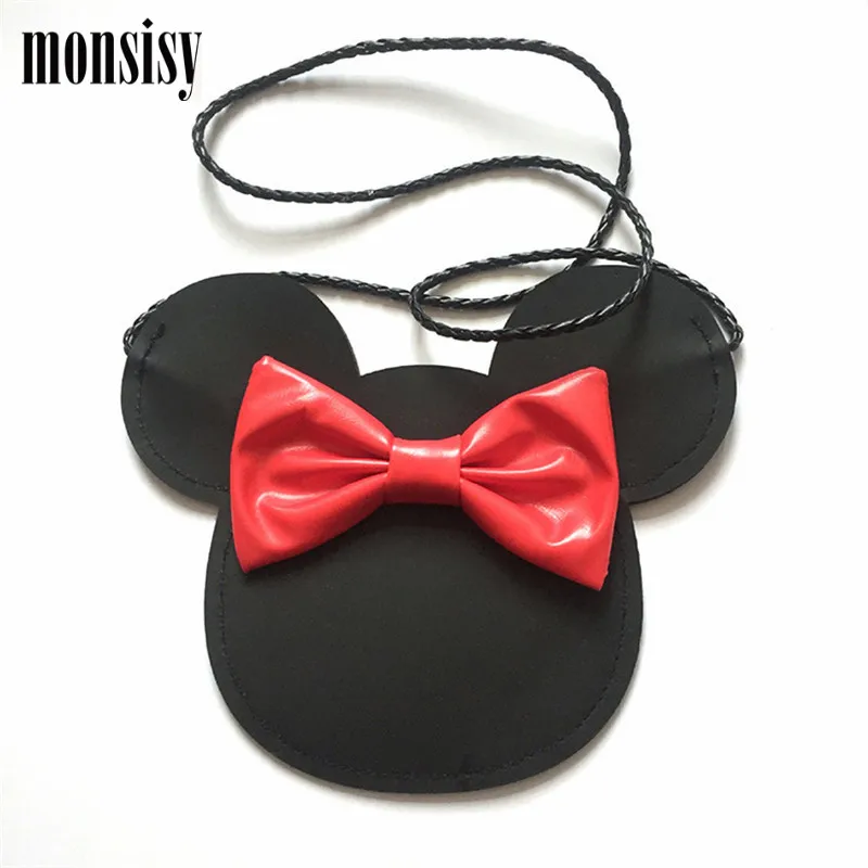 Monsisy/Кошелек для монет для девочек, Детский кошелек, маленький кошелек для мелочи, Детская сумка, сумочка для монет, кошки, лисы, медведя, пингвина, мыши, овцы, Детская сумочка - Цвет: red mouse ear