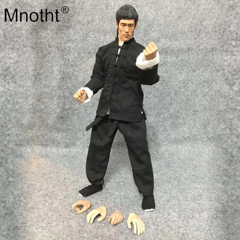 Mnotht масштаб 1/6 Большой Босс Брюс Ли черная Униформа костюм для 12 дюймового
