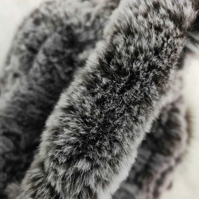 Шапка из меха кролика Рекс женская Elasitc теплый вязанный натуральная шерсть