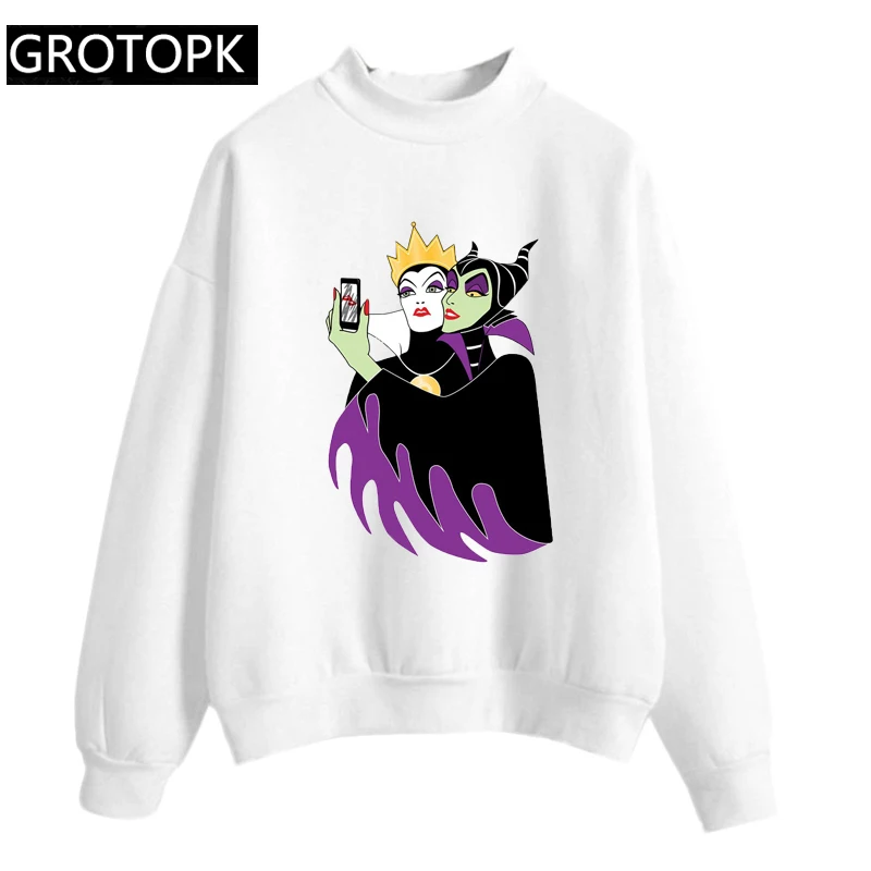 Grimhilde& Maleficent Selfie Осенняя Женская Толстовка Повседневная с длинным рукавом свитер с капюшоном злая королева толстовка женская