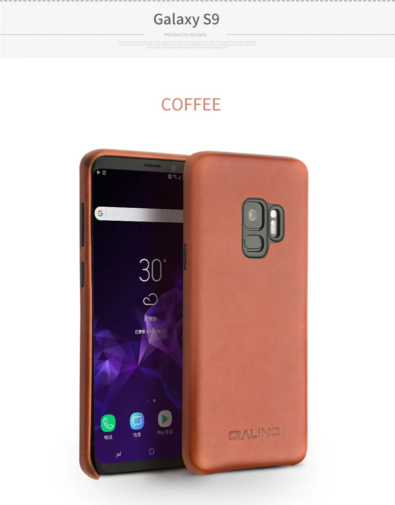 QIALINO, ультра тонкий чехол из натуральной кожи для samsung Galaxy S9, модная роскошная сумка, чехол для телефона samsung S9 Plus