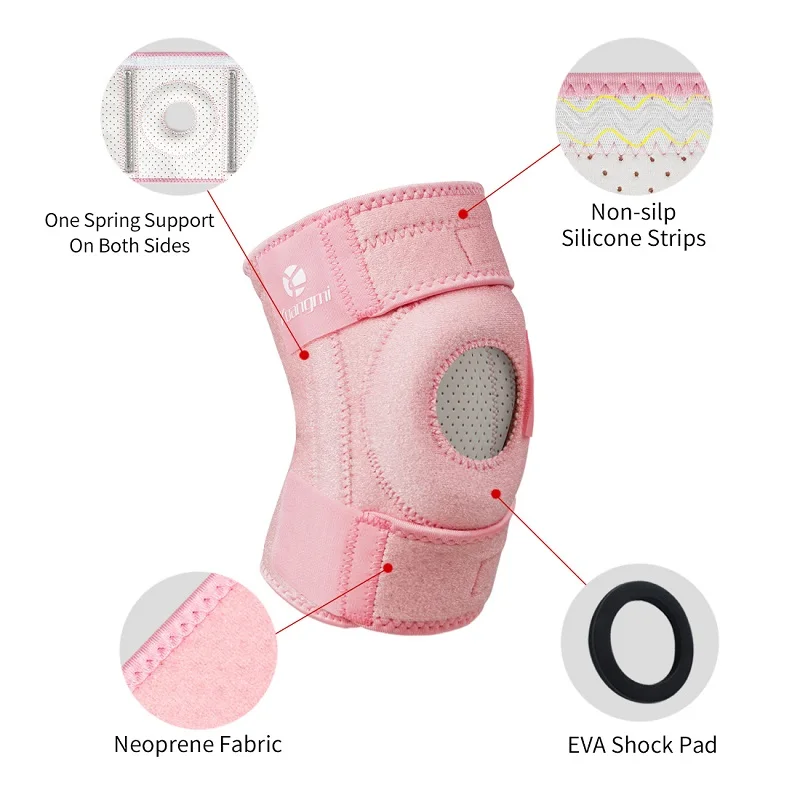 general pink-2spring Kuangmi 1 шт. наколенники спортивный коленный протектор коленный фиксатор наколенники для артрита Волейбол Баскетбол танцы женщины мужчины - Цвет: general pink-2spring