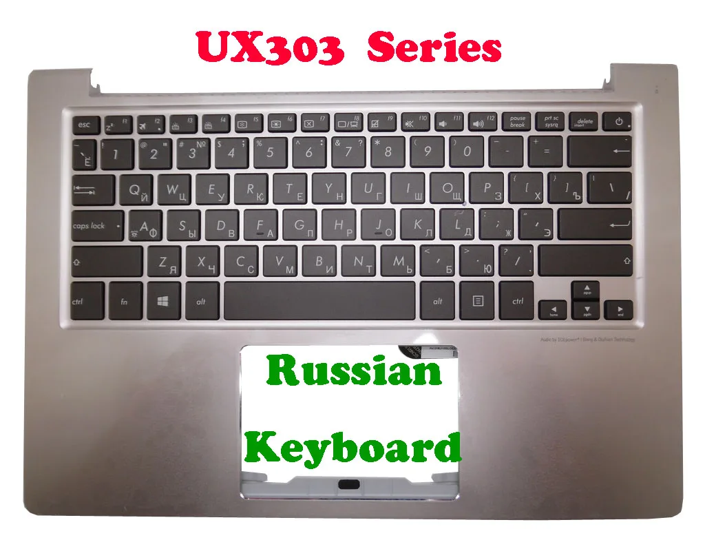 Упор для рук и клавиатура ноутбука ASUS U303 U303UA U303UB UX303 UX303L U303L UX303LN серебро (ru россия