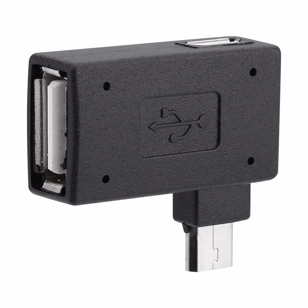 10 шт./лот микро адаптер USB 2 0 гнездо-штекер OTG источник питания 2018 порт 90 градусов