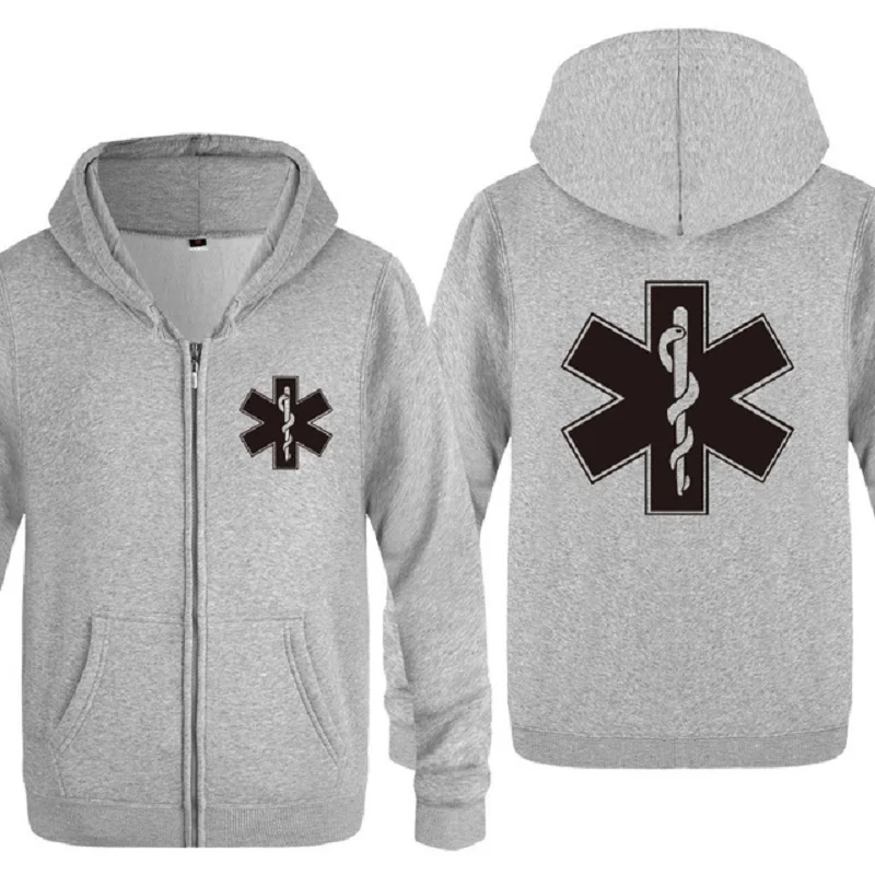 gray hoodie 16 Мужские толстовки на молнии EMT с принтом скорой помощи, мужская толстовка с капюшоном, брендовая флисовая мужская куртка с длинным рукавом, толстовка Moletom Sudaderas - Цвет: gray hoodie 16