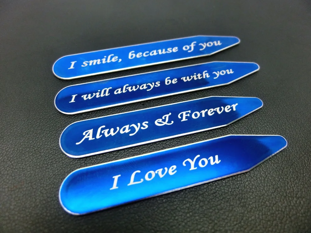 Ошейник SHANH ZUN из нержавеющей стали с надписью Love Notes 4 шт.|stainless steel collar stay|collar stays